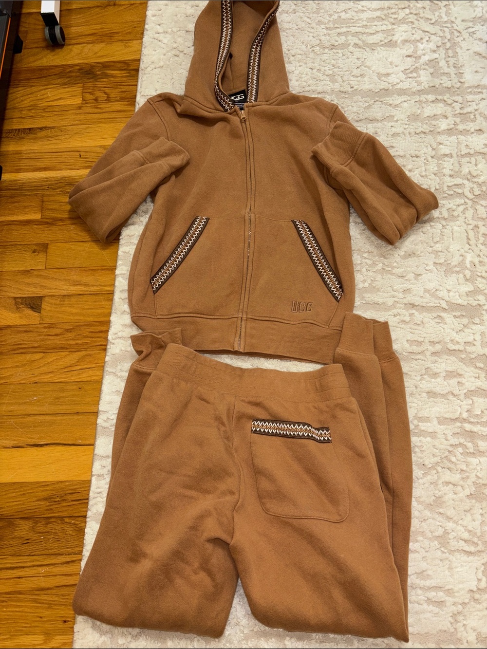 UGG Kids Brown Hooded Zip Sweatshirt & Joggers Set
